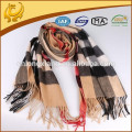 India Popular Plaid Estilo Mujeres 100% Cachemira Material Pashmina Cachemira Con Tassel